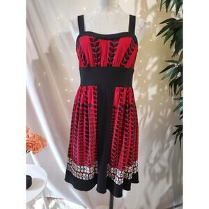 Vtg Y2K Miss Bisou Babydoll Dress Size M Whimsigoth Dark Fairy Grunge Floral